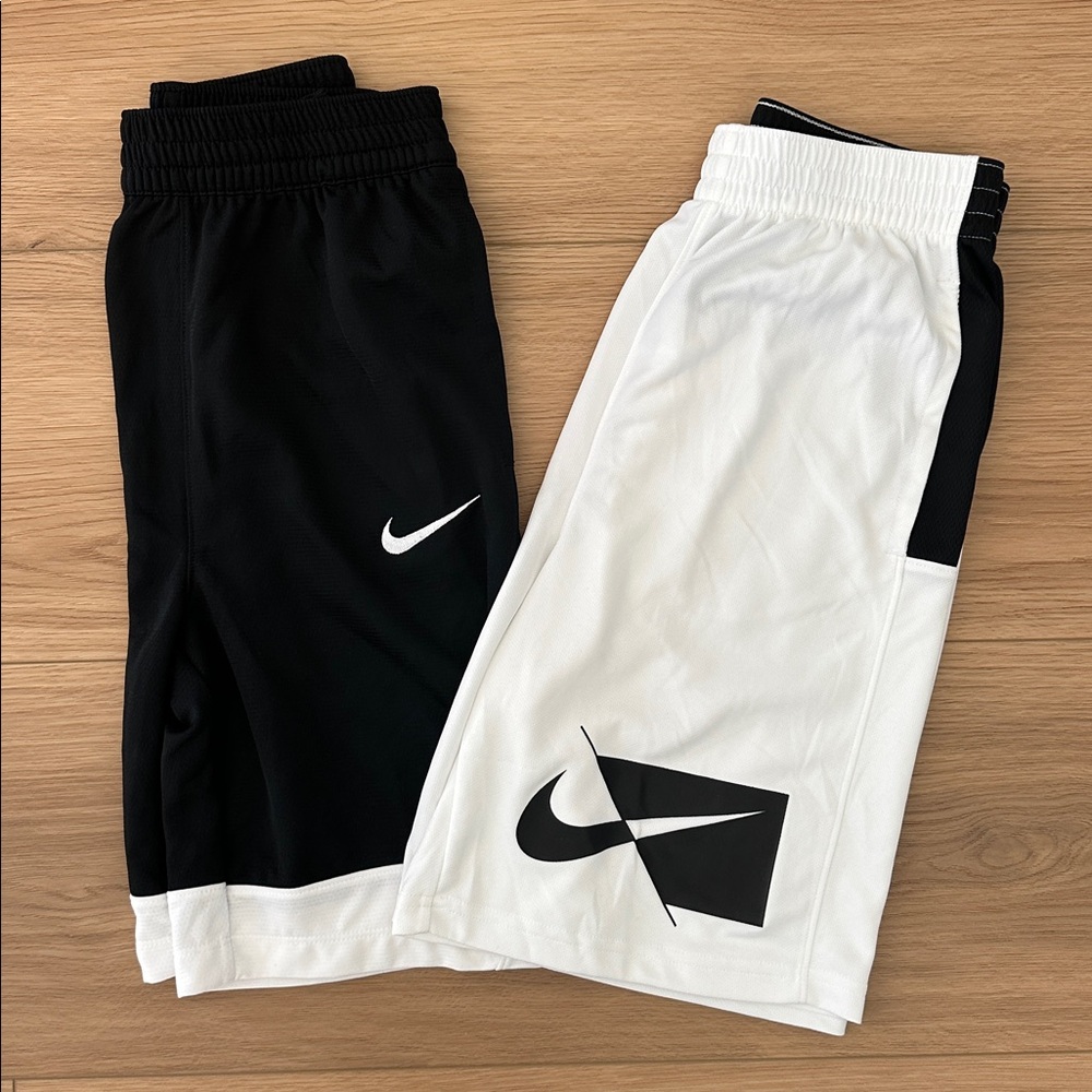 Nike Kids Two-Tone Black and White Shorts